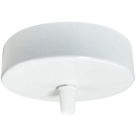 Tibelec – Pavillon cache-fils cylindrique blanc mat – Métal – Diamètre 100mm – Installation plafond pour cacher fils électriques – Trou de passage câble ø6mm (1/5)