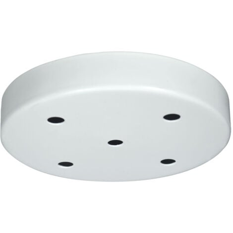 Plafonnier métal rond blanc 5 câbles D.150MM