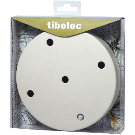 Plafonnier métal rond blanc 5 câbles D.150MM