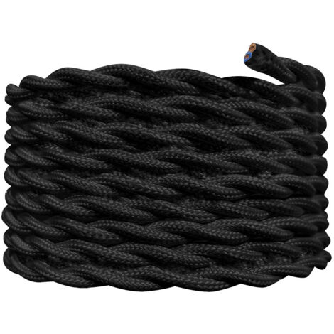 Câble électrique torsadé noir, long. 3m, diam. 6.2mm - Tibelec (1/4)