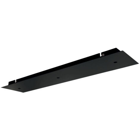 Tibelec – Plafonnier rectangulaire noir en métal 120x550mm – 3 câbles pour installation flexible – Luminaire multi-descente