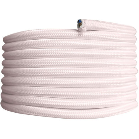 SANS MARQUE Câble tissu rond, rose ballerine, 3m (1/5)