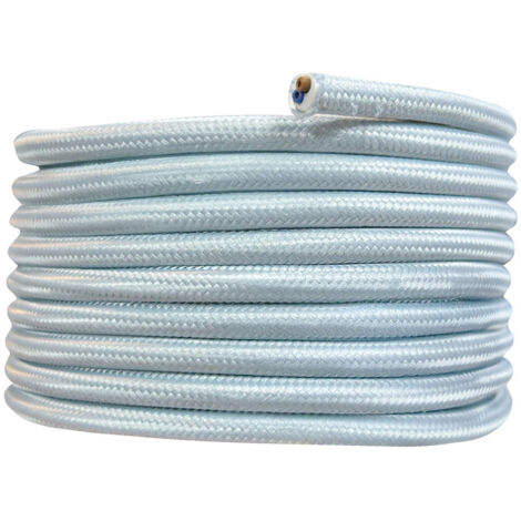 Câble électrique tissu bleu pastel, long. 3m, diam. 6.2mm  - Tibelec (1/5)