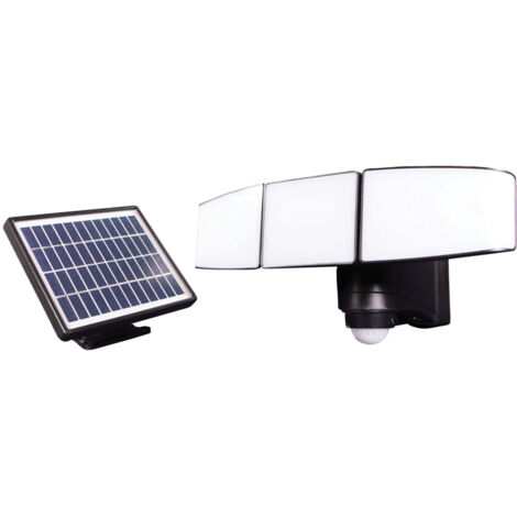 Tibelec – Projecteur à détecteur de mouvement solaire 15W – 930 lumens – IP65 – Panneau déporté – Éclairage extérieur autonome