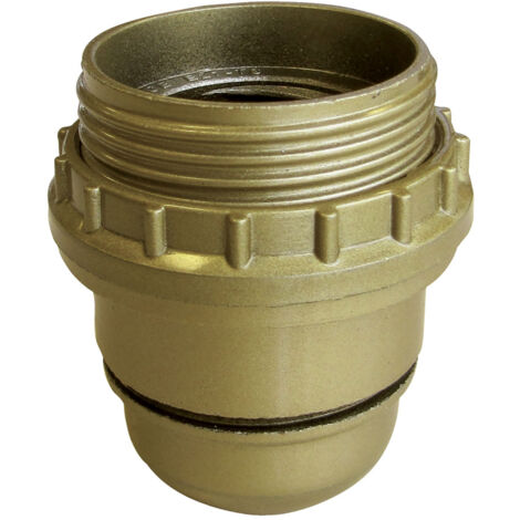Douille demi-filetée bakélite E27 dorée avec bague- Tibelec