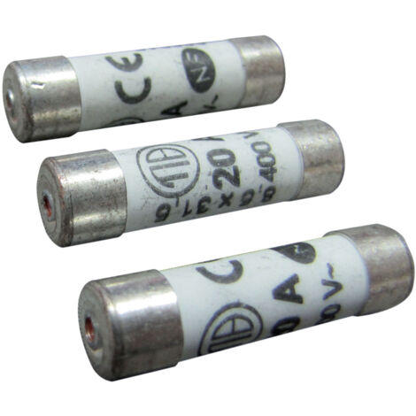Lot de 3 fusibles céramique à voyant, 8.5x31.5mm, 20A, 400V - Tibelec (1/2)