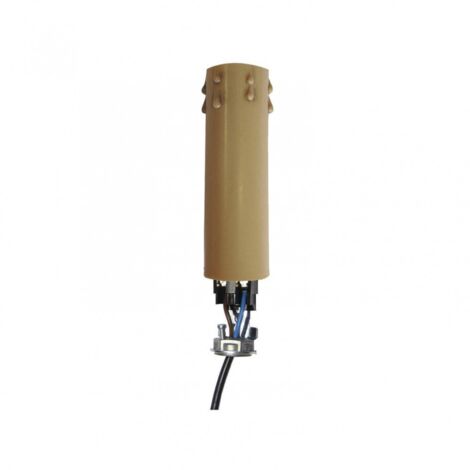 Tibelec – Douille E14 pour ampoule 60W – Plastique beige – Hauteur 65mm – Diamètre 24mm – Pour luminaires modifiables