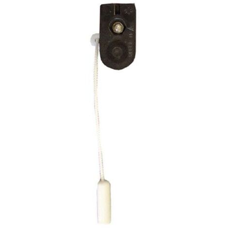 Tibelec – Interrupteur à tirage 460W – Plastique blanc – Cordon de 25 cm pour lampes de pieds et appliques – Montage en saillie