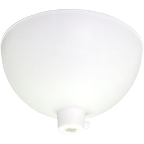 Tibelec – Pavillon cache-fils plastique blanc 100mm – Vis de blocage intégrée – Masque complet pour luminaires suspendus