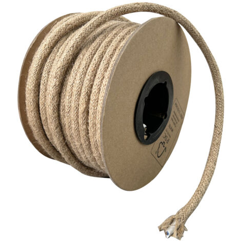 Bobine câble électrique tissu corde, longueur 25m, diamètre 7,5mm, câble 2X0.75MM2 - Tibelec (1/5)
