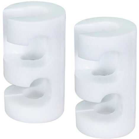Lot de 2 passes câbles plastiques blanc pour montage luminaire, diam.20mm , haut. 35mm - Tibelec (1/2)