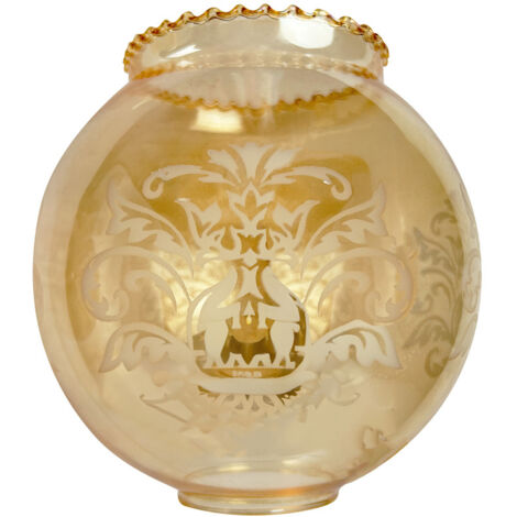 Tibelec – Abat-jour en verre satiné gravé blanc – Forme boule – Diamètre 135 mm – Pour luminaires modernes