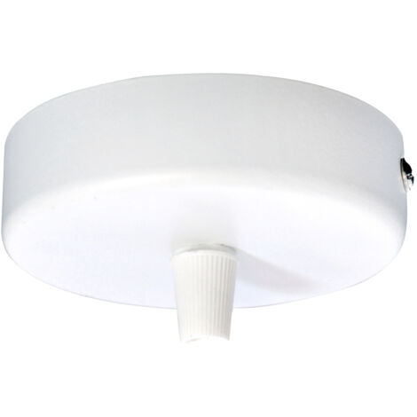 Pavillon cache-fils métal rond blanc diam.100mm, serre câble inclus, garantie 5 ans - Tibelec (1/2)
