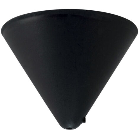 Pavillon cache-fils plastique noir conique, diam.125mm, vis de blocage intégré Tibelec