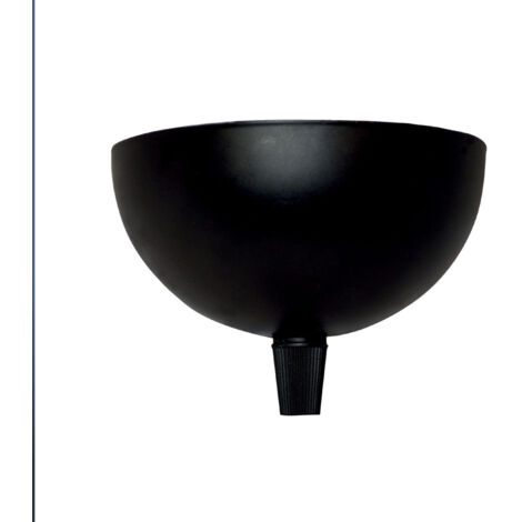 Pavillon cache-fils métal rond noir diam.100mm, serre câble inclus - Tibelec (1/3)