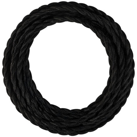 Câble électrique torsadé noir, long. 3m, 2xH05V-K, 2x0.75mm2 - Tibelec (1/5)