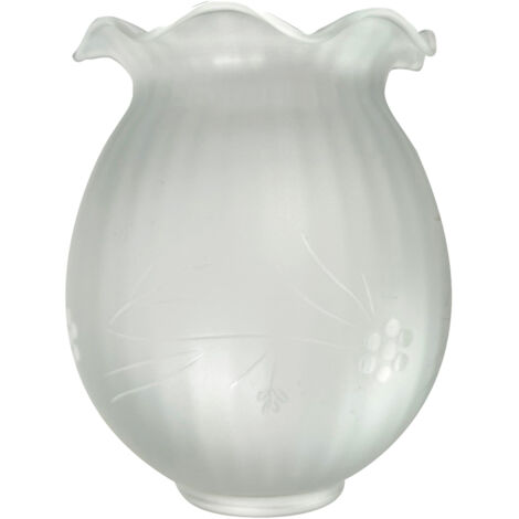 Abat jour verre satiné gravé ambré, forme Tulipe, diam. 140 mm - Tibelec