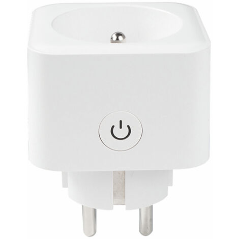 Prise marche/arrêt connectée Wi-fi avec compteur de consommation, 230V, compatible assitants vocaux - Tibelec (1/5)
