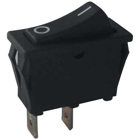 Mini interrupteur à bascule noir unipolaire à encastrer, 3450W, 15A, 250V - Tibelec (1/2)