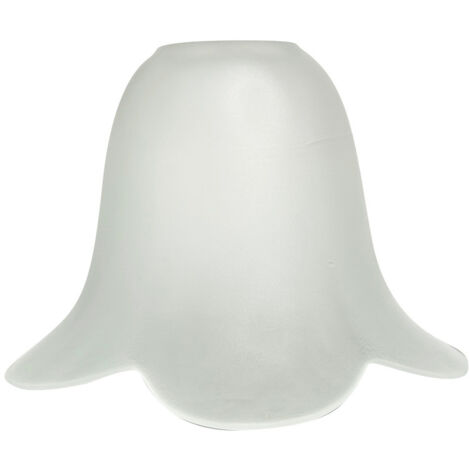 Abat jour verre satiné blanc, forme Tulipe, diam. 120 mm - Tibelec