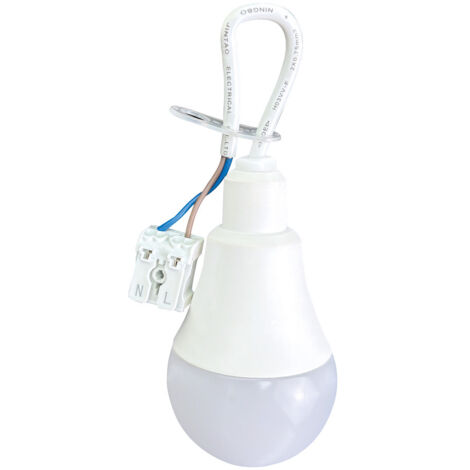 Ampoule LED de chantier 9W, 1000 lumens, 4000K blanc-neutre, connecteur rapide - Tibelec (1/4)