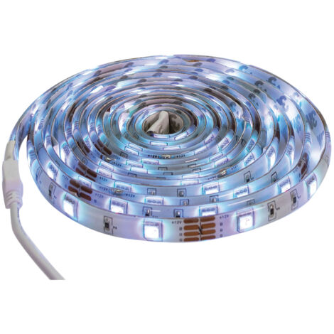 Ruban LED multicouleur 18W, 470 lumens, long. 3m, découpable, avec télécommande, adhésif - Tibelec (1/5)