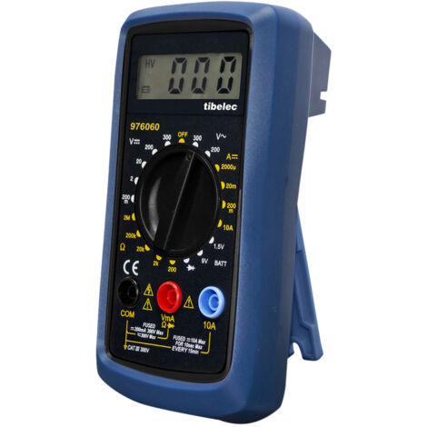 Multimètre digital compact, 5 fonctions, 300V, cat III, garantie 3 ans - Tibelec (1/5)