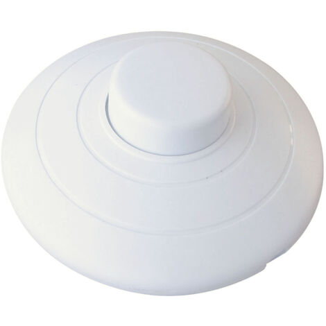 Interrupteur poussoir à pied, unipolaire blanc pour câble électrique, 2x0,75mm2- Tibelec