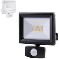 Projecteur LED Noir 30W, 3300 lumens, IP65, 4000K Blanc-neutre, détecteur de mouvement 3 réglages, connecteur rapide, fixation orientable 3D - Tibelec