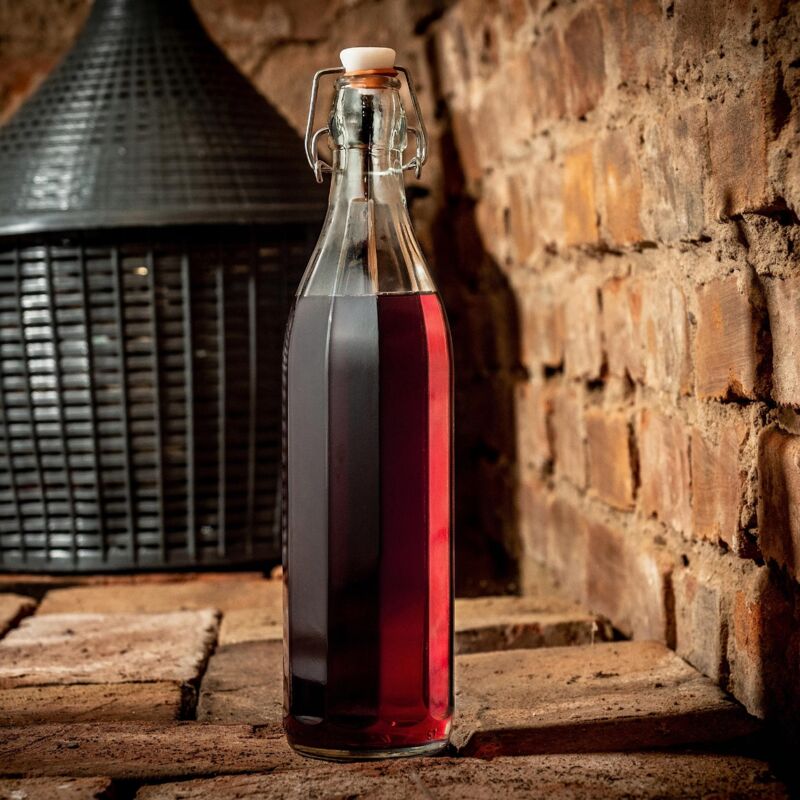 Bouteilles En Verre Avec Bouchon à Vis - Lot De 20, Capacité 1L, Diamètre Bouchon 43 Mm | Pour Jus, Sirop, Conservation