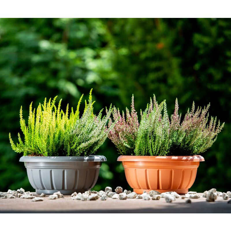 Pot De Fleur Xxl BURI Pot De Fleurs, Taille XXL, 60 X 60 Cm, Avec Réservoir D'eau Et Soucoupe, 70 L, Contre L'eau Stagnante, Résistant Aux UV Et Au Gel, Robuste, Anthracite