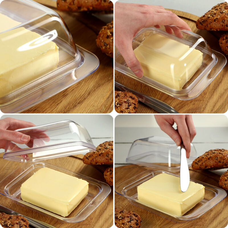 2x Beurrier En Bois De Bambou Avec Couvercle En Plastique 19 Cm - Zeller - Ustensiles