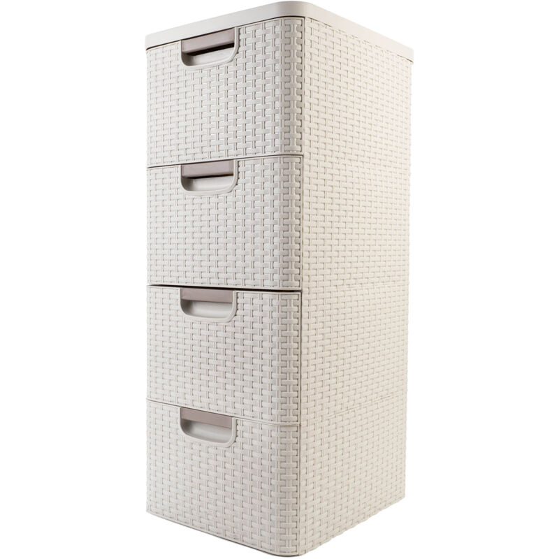 Commode à 4 Tiroirs Blanc - Tour De Rangement Multi-usages 78 X 28,5 X 39 Cm Pour Bureau Et Maison