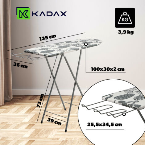 Table à Repasser XXL Pliable 130x47 Cm - Stable, Hauteur Réglable 50-95 Cm, Fabriquée En Europe Pour Centrale Vapeur