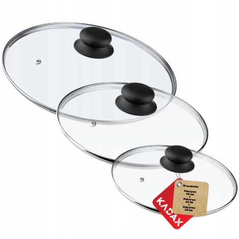 KADAX Couvercle en Verre pour Casserole et Poêle 20 + 24 + 28cm