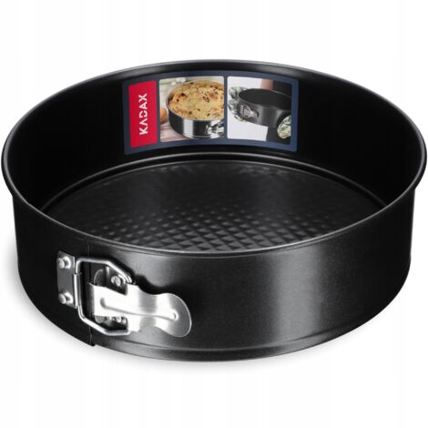 KADAX Moule à gâteau, diamètre : 21,5 à 30 cm, en tôle galvanisée et antiadhésive, rond, avec fond plat, anti-fuite, diamètre : 26 cm, noir (1/4)