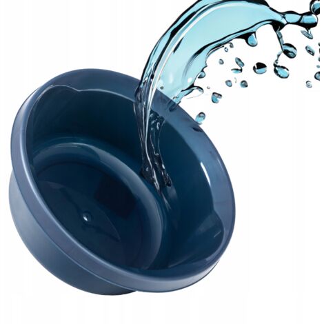 KADAX Bassine de lavage ronde en plastique mat - Robuste - Pour la salle de bain - Polyvalent - Bleu marine - 4 l