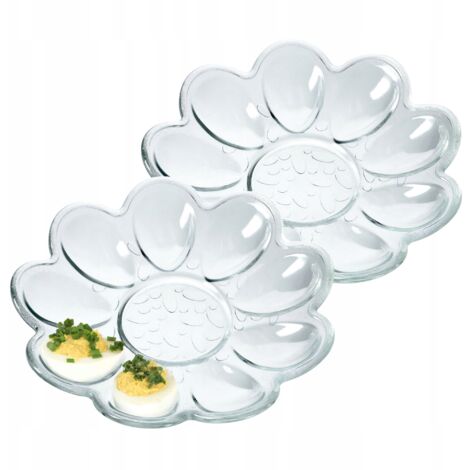 KADAX Assiette à œufs Plateau à œufs en verre 2 pcs (1/5)