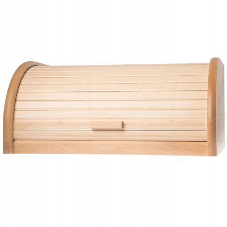 Kadax – Boîte à pain en bois naturel 39x18,5cm – Conserve le pain frais – Poignée confortable – Bases antidérapantes pour stabilité