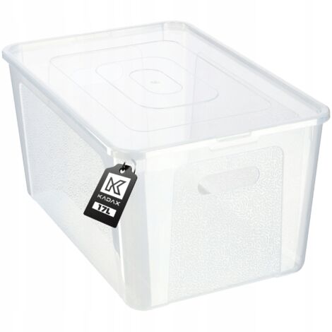 KADAX Récipient en plastique 17L avec couvercle, boîte de rangement transparente verrouillable (1/5)