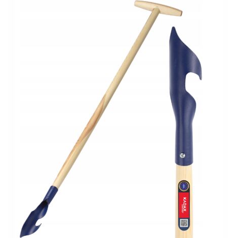 KADAX Désherbeur avec Manche en Bois - Désherbeur en Métal - Avec Tête Spirale - Désherbeur pour Enlever Les Mauvaises Herbes (L:116cm, Bleu) (1/5)