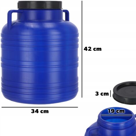 KADAX Baril en Plastique avec Couvercle Hermétique et Poignées  Ergonomiques, Tonneau Idéale pour la Conservation des Aliments et Liquides  (30L)