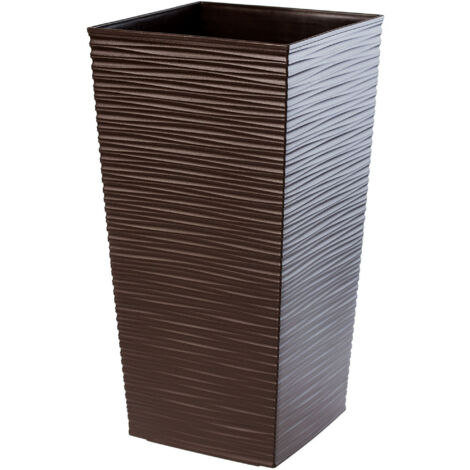 KADAX Pot de Fleurs Pot de Fleurs avec Couvercle d'insertion Support de Fleurs Grand Jardin Moka 24x47 cm (1/5)