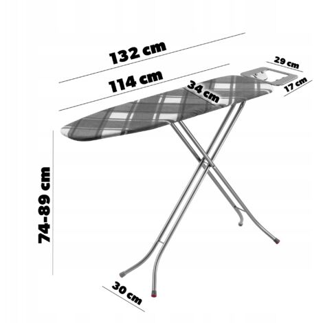 KADAX Table à Repasser 110 X 30 Cm, Planche Pliable Avec Housse En Coton Support Pour Fer Pieds Antiderapants Et Hauteur Reglable Peche 85753267