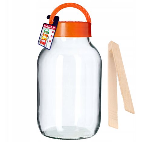 KADAX Bocal en verre, avec pinces, couvercle en plastique, en forme de ballon, pot de conservation pour concombres, imperméable à l'air, 4 l (1/5)