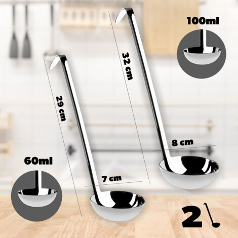 2 Pièces Louche, 20cm Cuillère à Soupe En Acier Inoxydable, Louche Et
