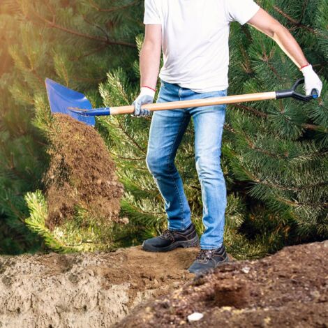 Pelle à Sable Robuste Avec Poignée En D - Outil Construction Et Jardinage KADAX (Vert/Gris)