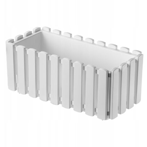 KADAX Jardinière de Balcon 38cm Pot de Fleur Fleurs Blanches (1/4)