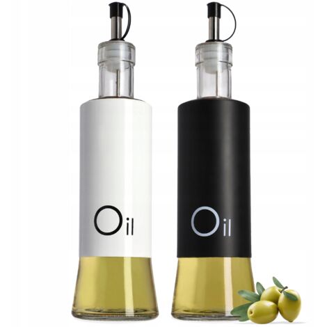 KADAX Bouteille de vinaigre pour huile d'olive 2x 320 ml avec distributeur de bouteilles en verre (1/5)