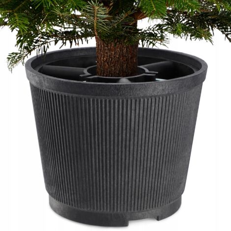 KADAX Support de sapin de Noël, en plastique recyclé, pour un vrai arbre, pied de sapin (hauteur de l'arbre jusqu'à 250 cm / graphite) (1/5)